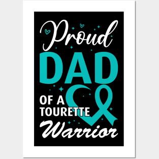 Tourette Syndrome Awareness Proud Dad of a Tourette Warrior Posters and Art